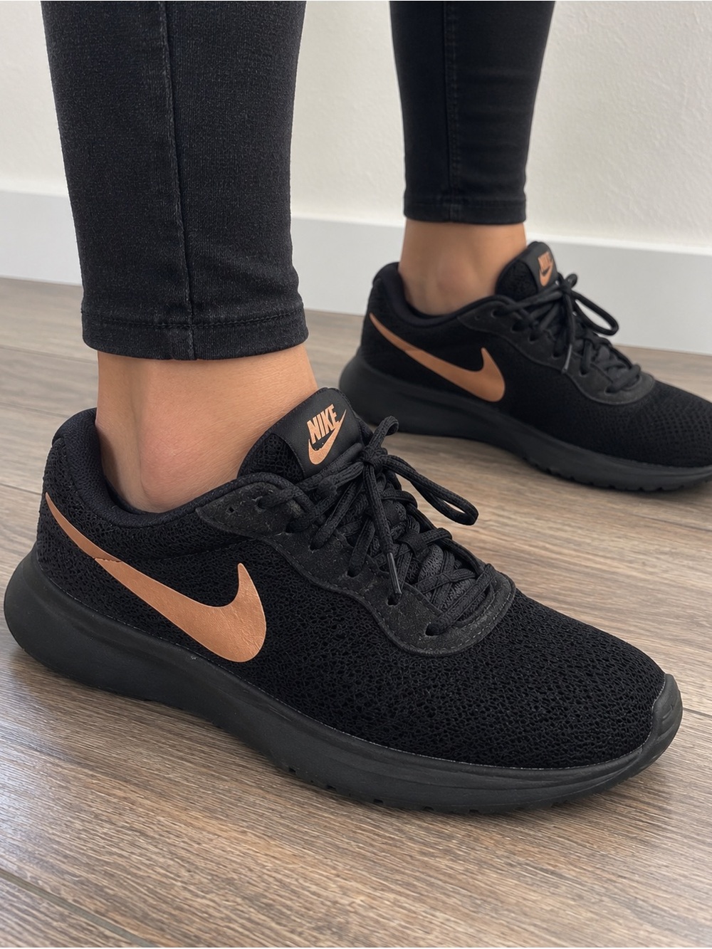 Nike Men’s Black Sneakers with Rose Gold Accents